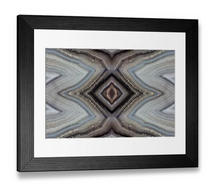 Framed Print : Laguna agate kaleidoscope repeating mirror-effect pattern
