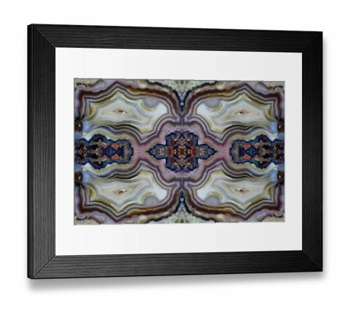 Framed Print : Laguna agate kaleidoscope repeating mirror-effect pattern Framed Print : Laguna agate kaleidoscope repeating mirror-effect pattern