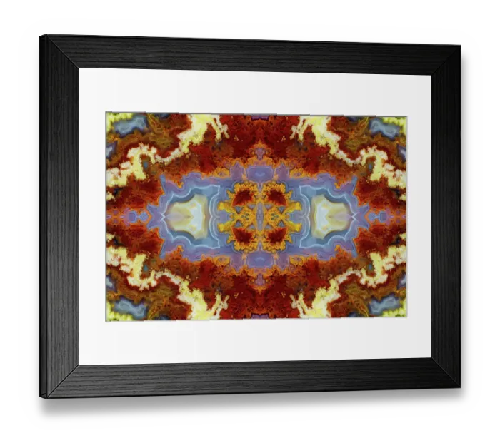 Framed Print : Laguna agate kaleidoscope repeating mirror-effect pattern Framed Print : Laguna agate kaleidoscope repeating mirror-effect pattern