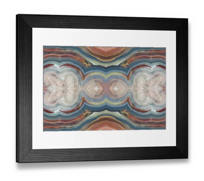 Framed Print : Laguna agate kaleidoscope repeating mirror-effect pattern Framed Print : Laguna agate kaleidoscope repeating mirror-effect pattern