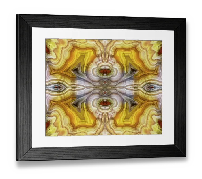 Framed Print : Laguna agate kaleidoscope repeating mirror-effect pattern Framed Print : Laguna agate kaleidoscope repeating mirror-effect pattern