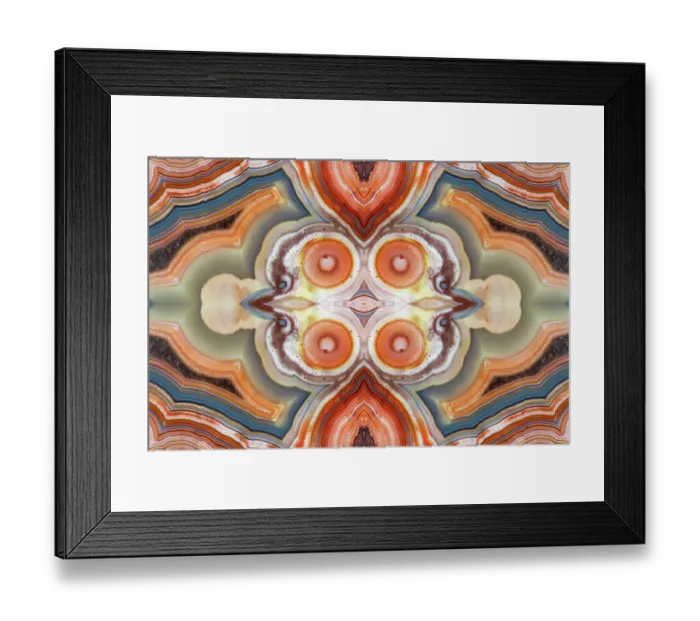 Framed Print : Laguna agate kaleidoscope repeating mirror-effect pattern Framed Print : Laguna agate kaleidoscope repeating mirror-effect pattern