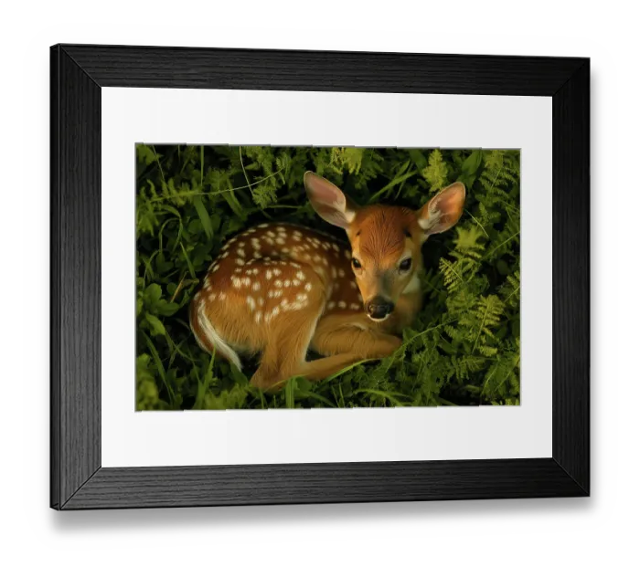 Framed Print : Deer fawn and foliage. (AI Generated) Framed Print : Deer fawn and foliage. (AI Generated)