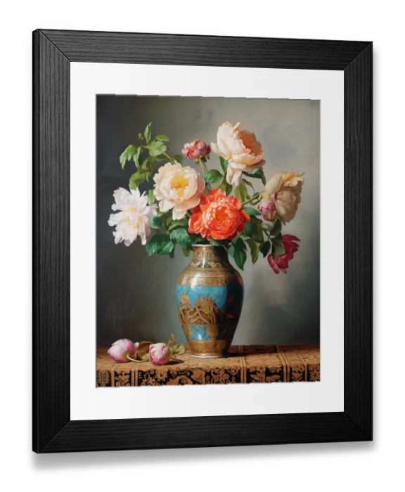 Framed Print : Flowers in vase. (AI Generated) Framed Print : Flowers in vase. (AI Generated)