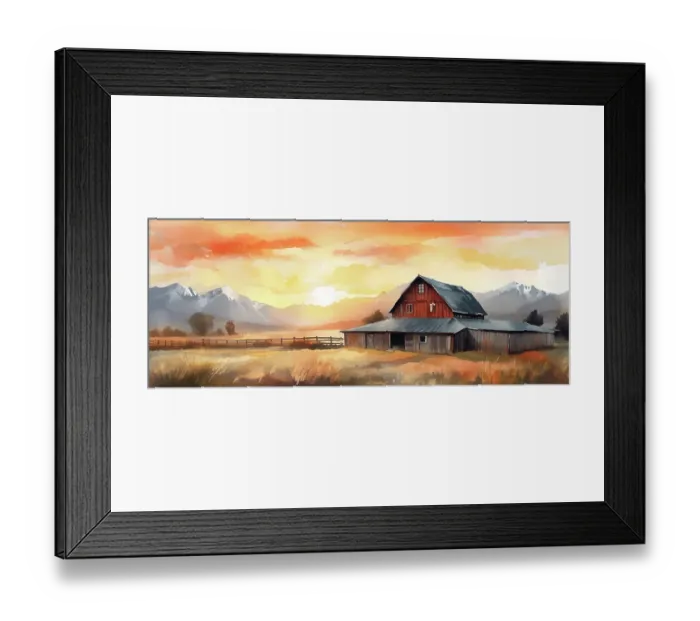 Framed Print : Weathered barn graphic. (AI Generated) Framed Print : Weathered barn graphic. (AI Generated)