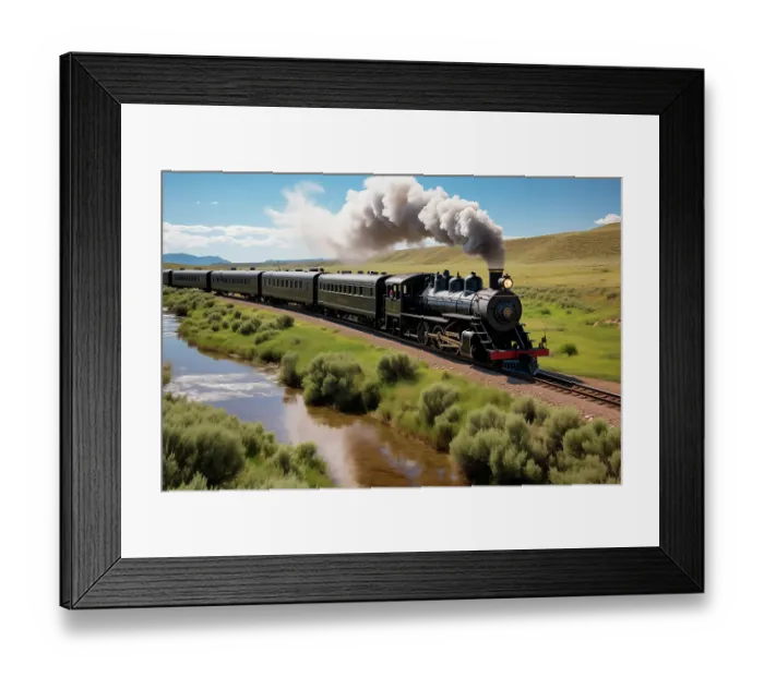Framed Print : Steam engine train. (AI Generated) Framed Print : Steam engine train. (AI Generated)