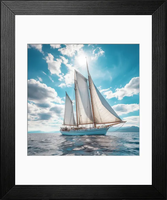Framed Print : Sailboat on open water. (AI Generated) Framed Print : Sailboat on open water. (AI Generated)