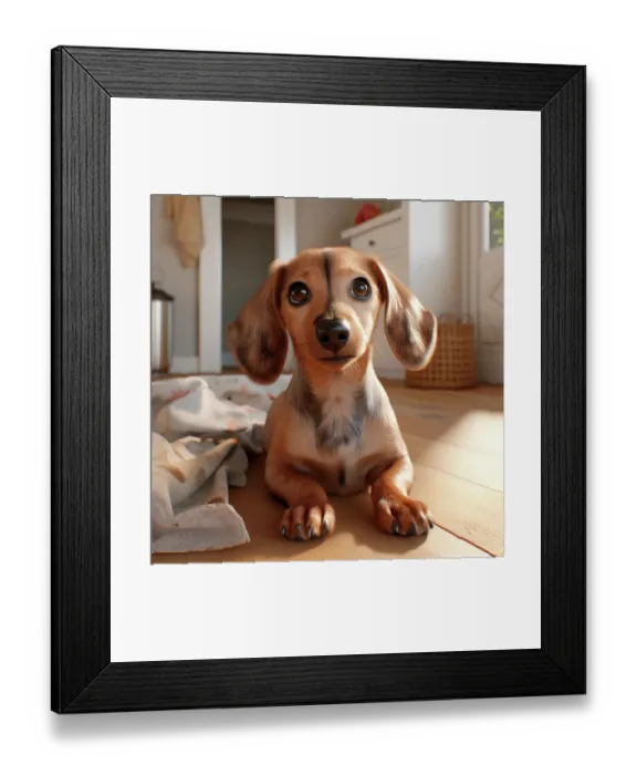 Framed Print : Dachshund puppy close-up. (AI Generated) Framed Print : Dachshund puppy close-up. (AI Generated)