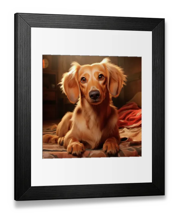 Framed Print : Dachshund puppy close-up. (AI Generated) Framed Print : Dachshund puppy close-up. (AI Generated)