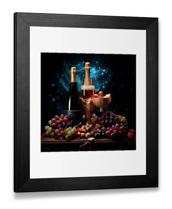 Framed Print : Wine bottles and glass. (AI Generated) Framed Print : Wine bottles and glass. (AI Generated)