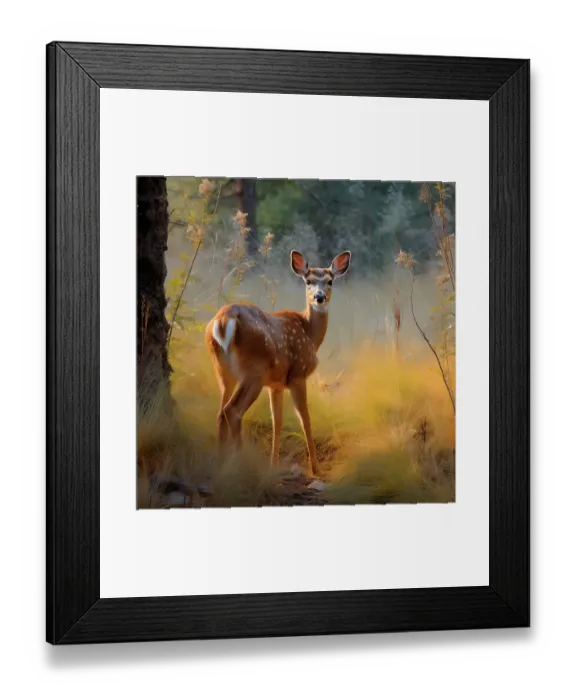 Framed Print : Close-up of deer in grass. (AI Generated) Framed Print : Close-up of deer in grass. (AI Generated)