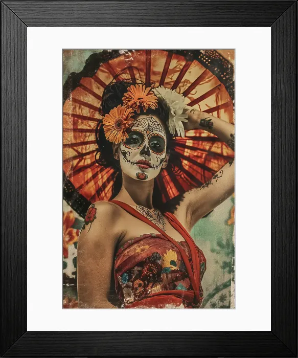 Framed Print : Close-up of woman with makeup and hat. (AI Generated) Framed Print : Close-up of woman with makeup and hat. (AI Generated)