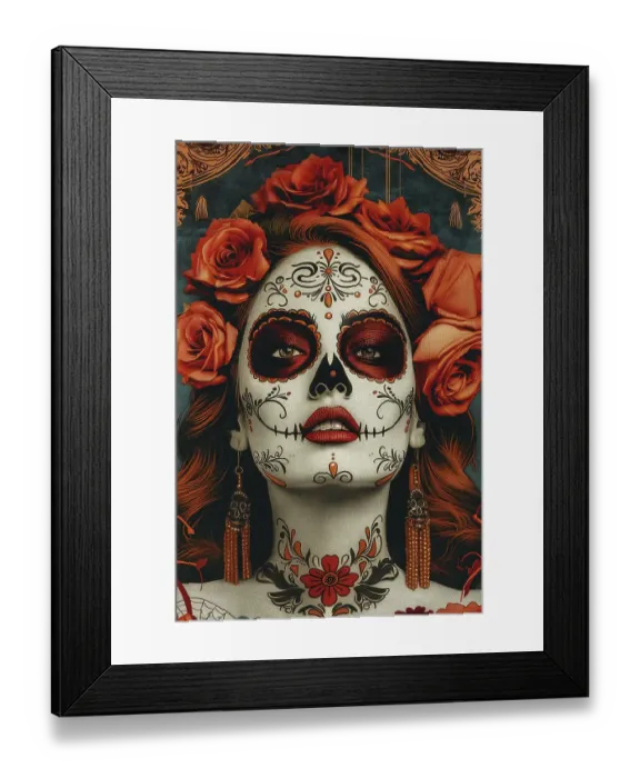 Framed Print : Close-up of woman's head with makeup. (AI Generated) Framed Print : Close-up of woman's head with makeup. (AI Generated)