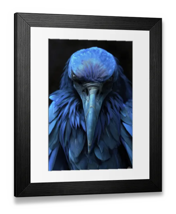 Framed Print : Close-up of blue bird. (AI Generated) Framed Print : Close-up of blue bird. (AI Generated)
