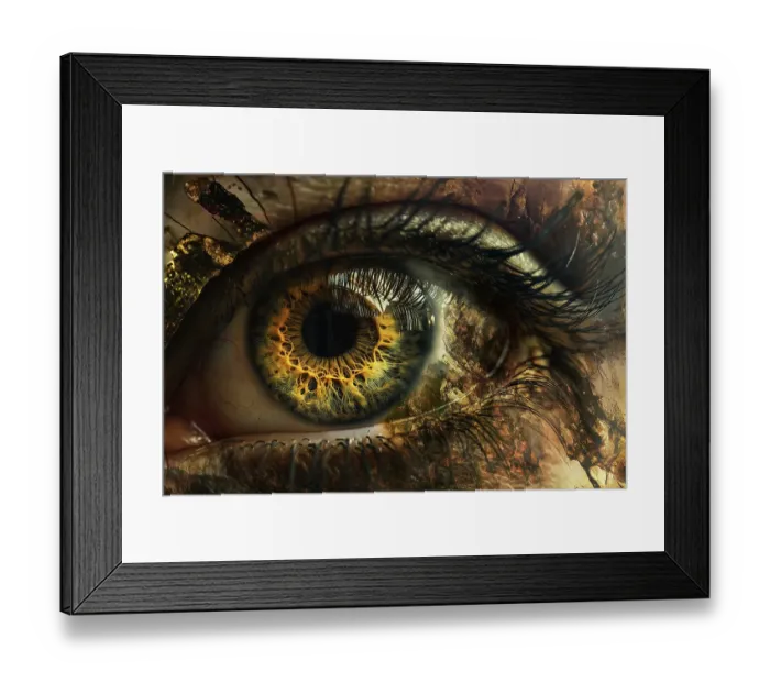Framed Print : Close-up of human eye. (AI Generated)