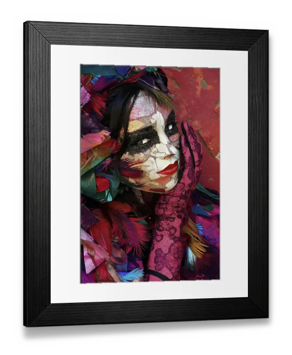 Framed Print : Fantasy of woman's head and gloved hand. (AI Generated) Framed Print : Fantasy of woman's head and gloved hand. (AI Generated)