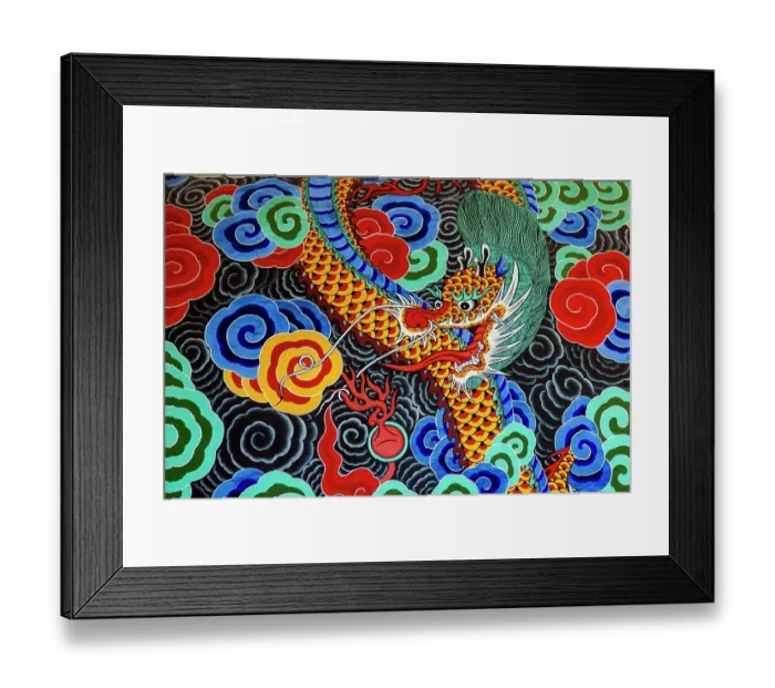 Framed Print : Closeup of colorful Korean Buddhist drum, Hiroshima, Japan