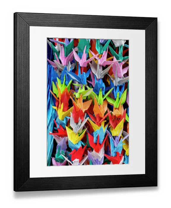 Framed Print : 1000 cranes origami created as a prayer for peace on display in Peace Memorial Park, Hiroshima, Japan Framed Print : 1000 cranes origami created as a prayer for peace on display in Peace Memorial Park, Hiroshima, Japan
