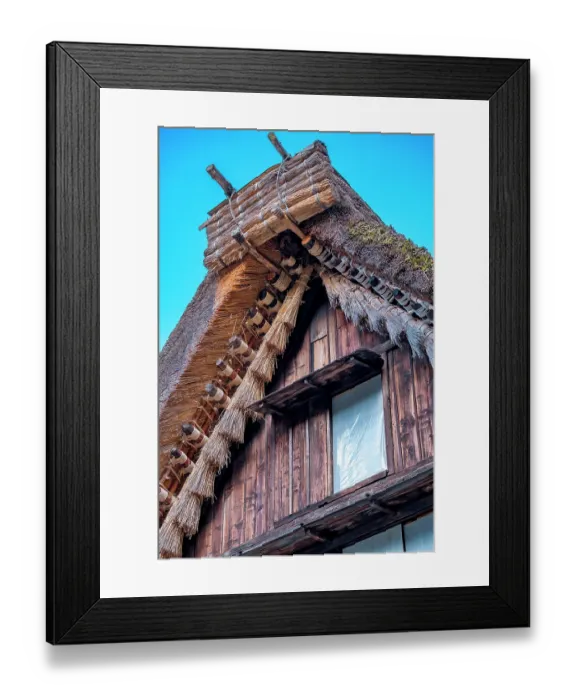 Framed Print : Detail of Gassho-zukuri construction, Hida No Sato, Hida Folk Village, Takayama, Japan Framed Print : Detail of Gassho-zukuri construction, Hida No Sato, Hida Folk Village, Takayama, Japan