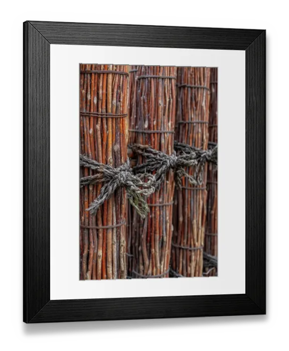 Framed Print : Japanese fence made with bundles of tied up twigs, Kyoto, Japan Framed Print : Japanese fence made with bundles of tied up twigs, Kyoto, Japan