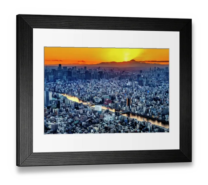 Framed Print : View of Mt. Fuji and Tokyo from the Skytree tower, Tokyo, Japan