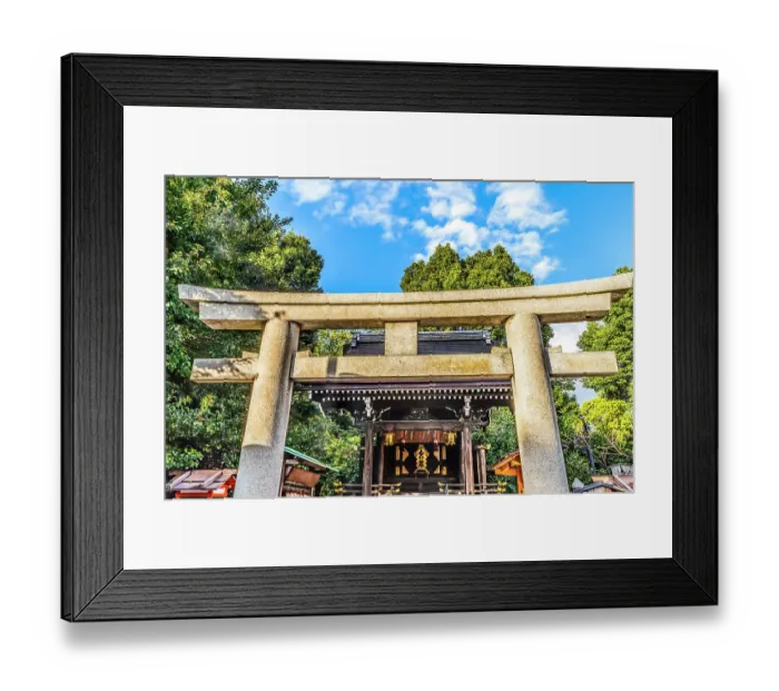Framed Print : Colorful Tori, Yasaka Shrine, Kyoto, Japan. Shine established 656 AD Framed Print : Colorful Tori, Yasaka Shrine, Kyoto, Japan. Shine established 656 AD