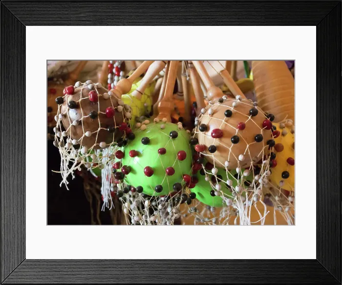 Framed Print : Cuba, Sancti Spiritus Province, Trinidad. Street markets, handicrafts, local arts and musical items for sale. Percussion instruments are called shakers Framed Print : Cuba, Sancti Spiritus Province, Trinidad. Street markets, handicrafts, local arts and musical items for sale. Percussion instruments are called shakers