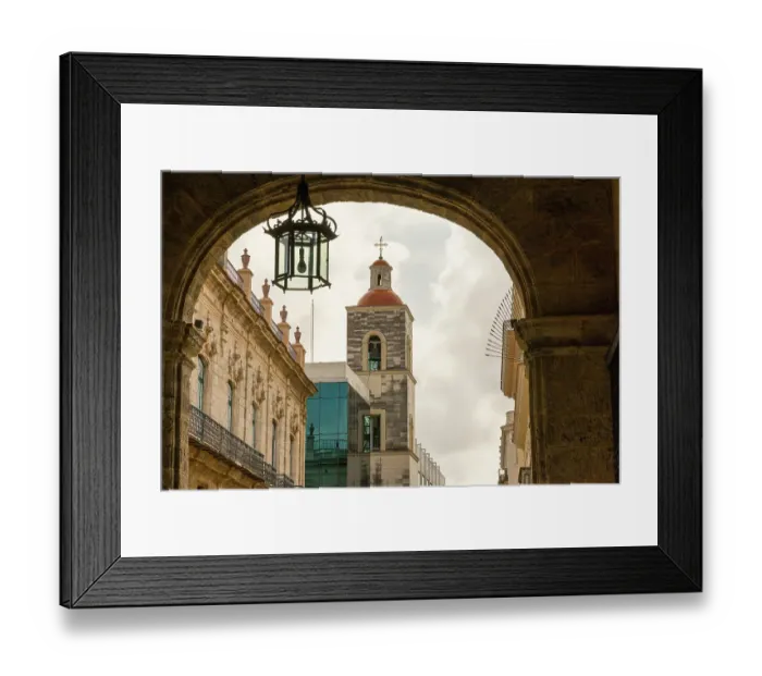 Framed Print : Cuba, Havana. Looking out through archways from the Plaza de Armas. Unesco World Heritage Site Framed Print : Cuba, Havana. Looking out through archways from the Plaza de Armas. Unesco World Heritage Site