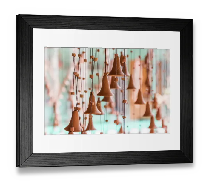 Framed Print : Cuba, Sancti Spiritus Province, Trinidad. La Casa del Alfarero Family Santander, important tradition of pottery making. Terra cotta bells
