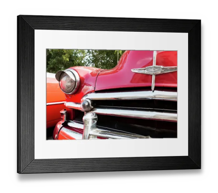Framed Print : Cuba, Havana. Vintage 1950 Chevrolet grille. (Editorial Use Only)