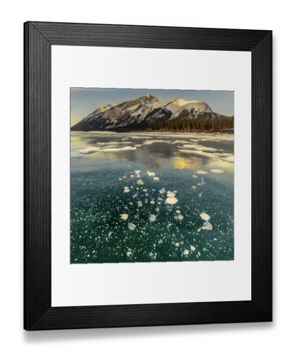 Framed Print : Ice Bubbles, Lake Minnewanka, Canada Framed Print : Ice Bubbles, Lake Minnewanka, Canada