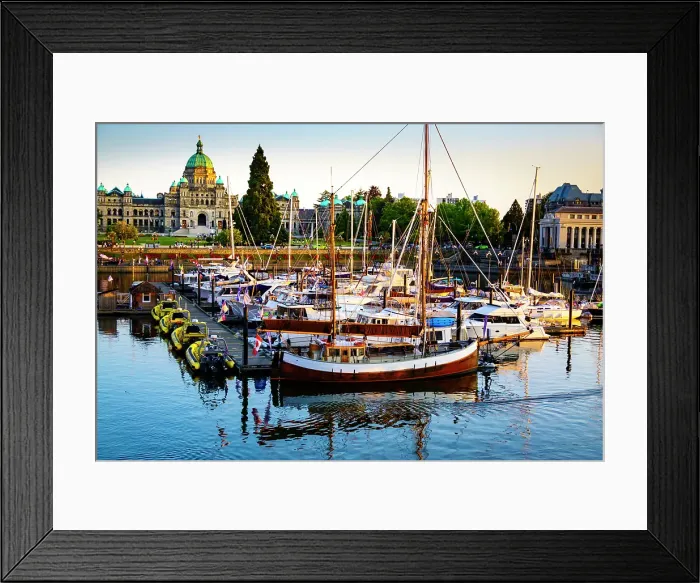 Framed Print : Legislative Assembly of British Columbia and Inner Harbor Lower Causeway, Victoria, Canada Framed Print : Legislative Assembly of British Columbia and Inner Harbor Lower Causeway, Victoria, Canada