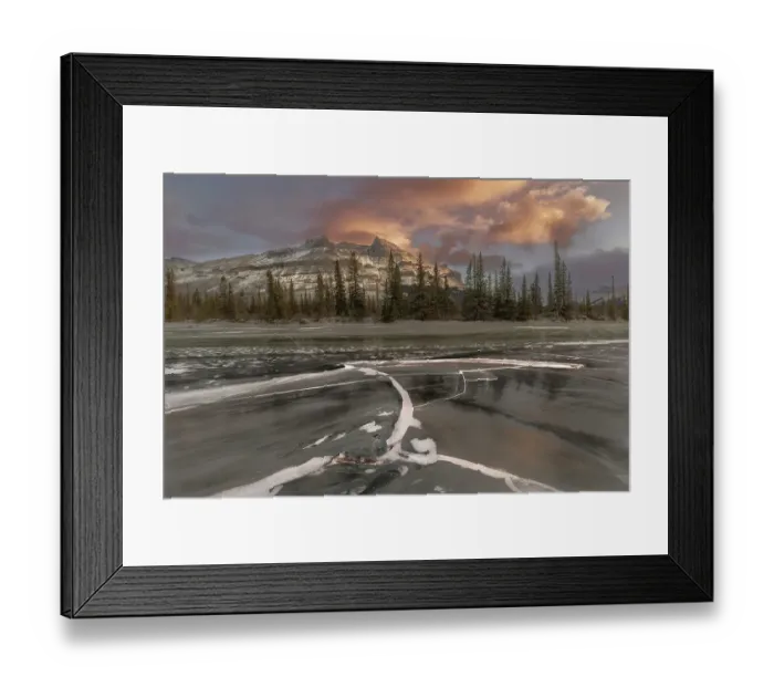 Framed Print : Ice Abstract, Saskatchewan River Crossing, Canada
