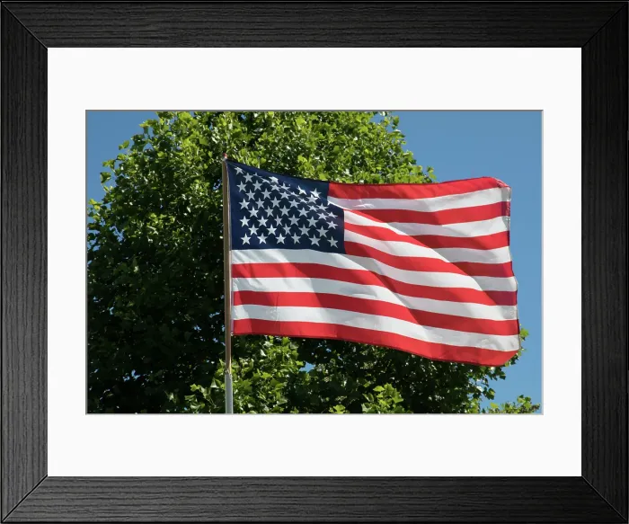 Framed Print : United States flag flying in a breeze Framed Print : United States flag flying in a breeze