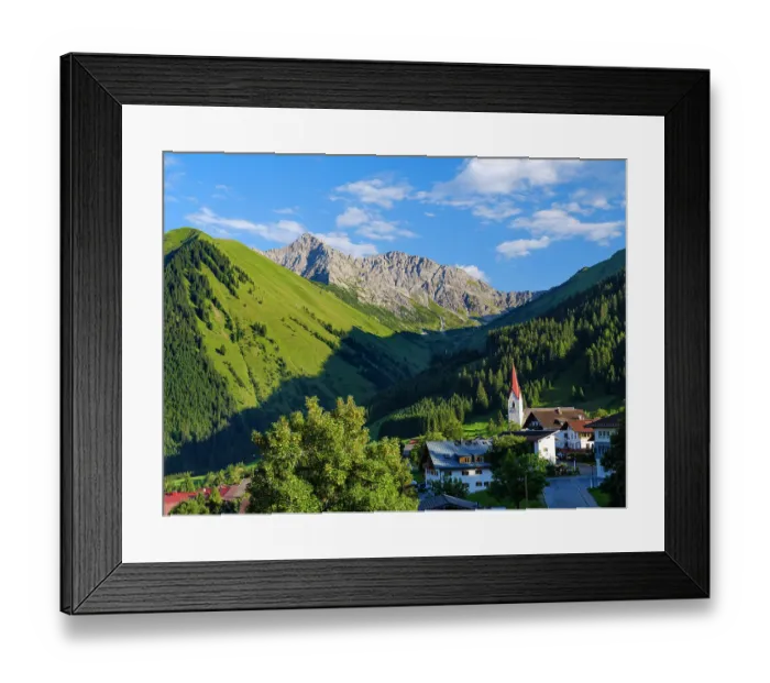 Framed Print : Village Berwang in the Lechtal Alps, Mt. Roter Stein in the background. Central Europe, Austria, Tyrol Framed Print : Village Berwang in the Lechtal Alps, Mt. Roter Stein in the background. Central Europe, Austria, Tyrol