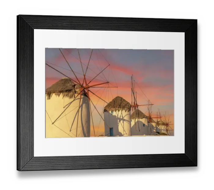 Framed Print : Mykonos Windmills, Greece