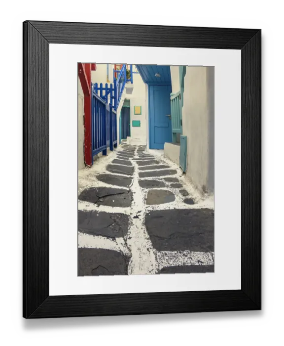Framed Print : Mykonos Street, Greece Editorial Use Only Framed Print : Mykonos Street, Greece Editorial Use Only