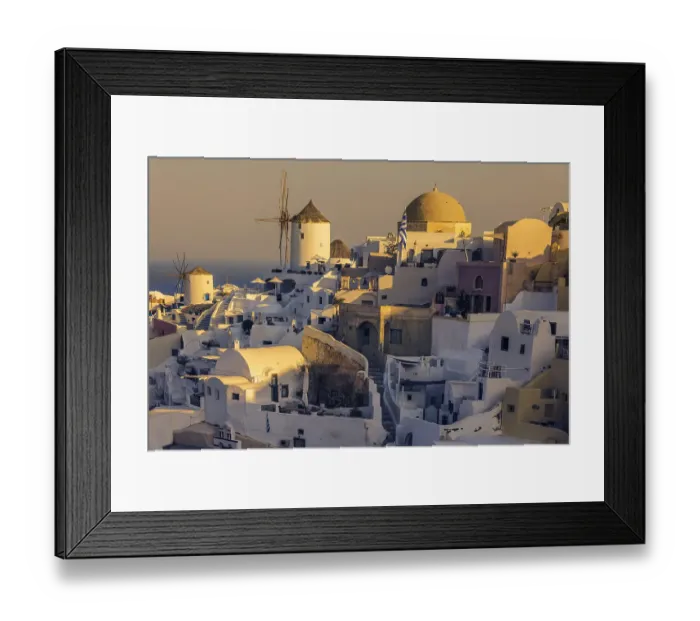 Framed Print : Santorini Windmills Sunrise, Greece Framed Print : Santorini Windmills Sunrise, Greece