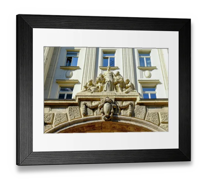 Framed Print : Budapest, Hungary. Facade of building from the 1800's Framed Print : Budapest, Hungary. Facade of building from the 1800's