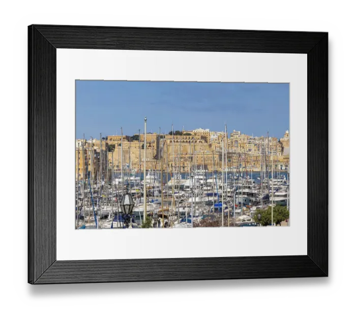 Framed Print : Malta, Birgu. Boats in marina Framed Print : Malta, Birgu. Boats in marina