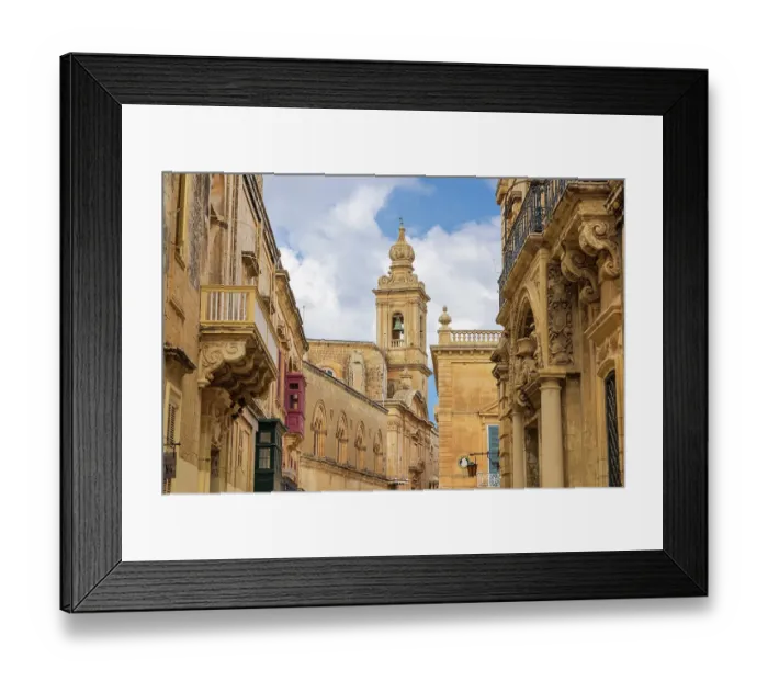 Framed Print : Malta, Mdina. Bell tower of the Carmelite Priory Framed Print : Malta, Mdina. Bell tower of the Carmelite Priory