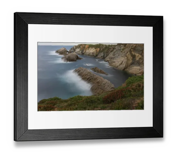 Framed Print : Spain, Cabo Blanco. Ocean rock formations and cliff Framed Print : Spain, Cabo Blanco. Ocean rock formations and cliff
