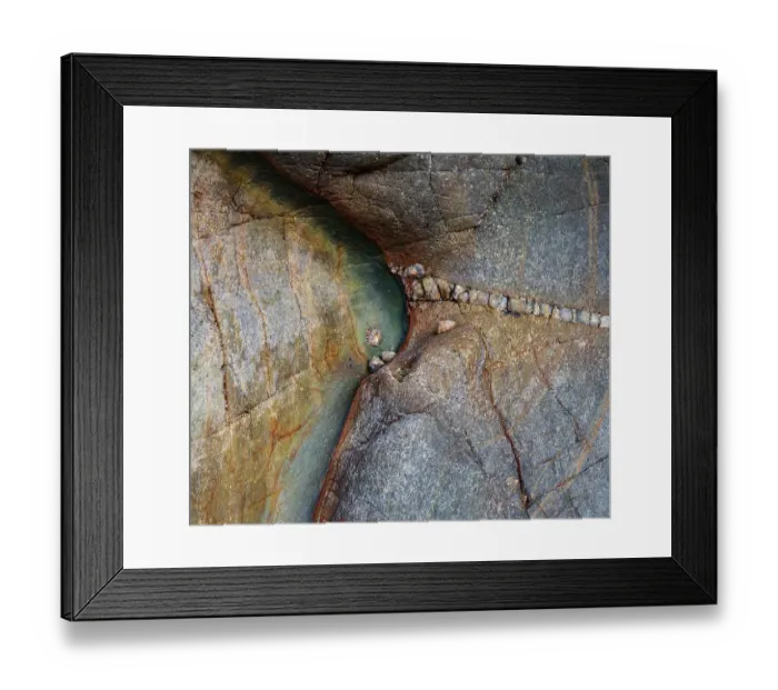 Framed Print : Spain, Playa del Silencio. Close-up of rock patterns
