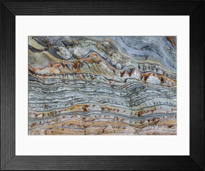 Framed Print : Spain, Barrika. Contorted rock layers on beach Framed Print : Spain, Barrika. Contorted rock layers on beach