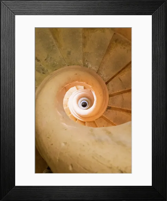 Framed Print : Malta, Mosta. The Sanctuary Basilica of the Assumption of Our Lady, or Rotunda of Mosta, 17th century Catholic church. Spiral staircase to the gallery inside the dome