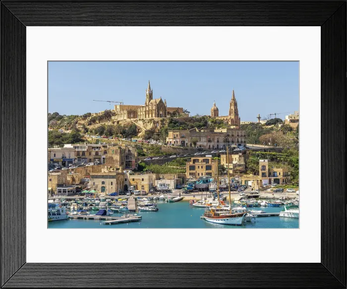 Framed Print : Malta, Gozo Island, town of Mgarr from the harbor Framed Print : Malta, Gozo Island, town of Mgarr from the harbor