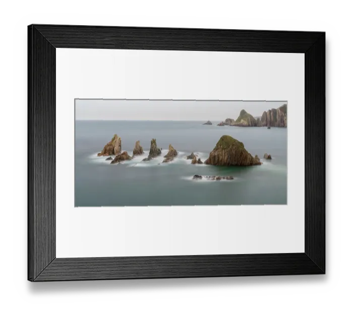Framed Print : Spain, Gueirua. Sea stacks on shoreline Framed Print : Spain, Gueirua. Sea stacks on shoreline