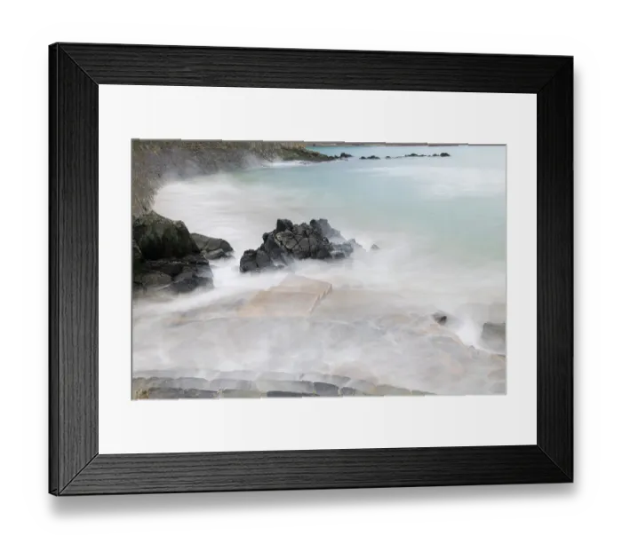 Framed Print : Spain, Playa de Aguilar. Rock formations on ocean shore Framed Print : Spain, Playa de Aguilar. Rock formations on ocean shore