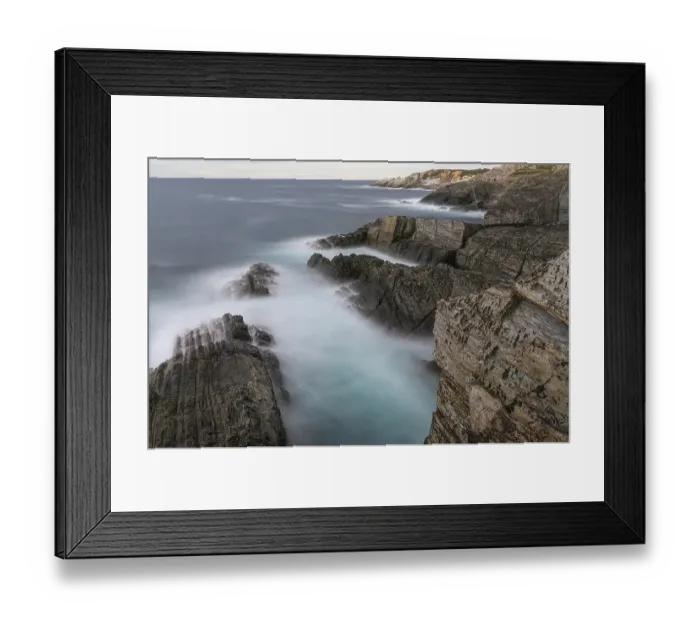 Framed Print : Spain, Cabo Blanco. Ocean rock formations and cliff Framed Print : Spain, Cabo Blanco. Ocean rock formations and cliff