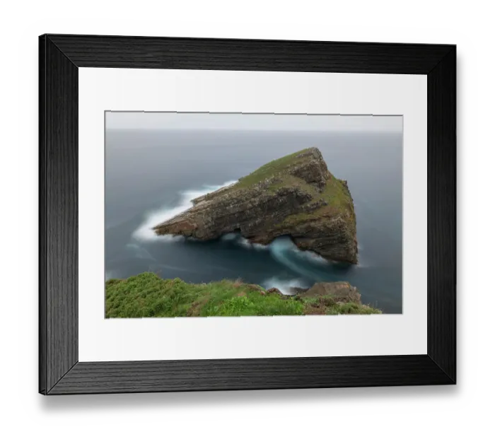 Framed Print : Spain, Cabo Vidio. Sea stack rock formation on shore Framed Print : Spain, Cabo Vidio. Sea stack rock formation on shore
